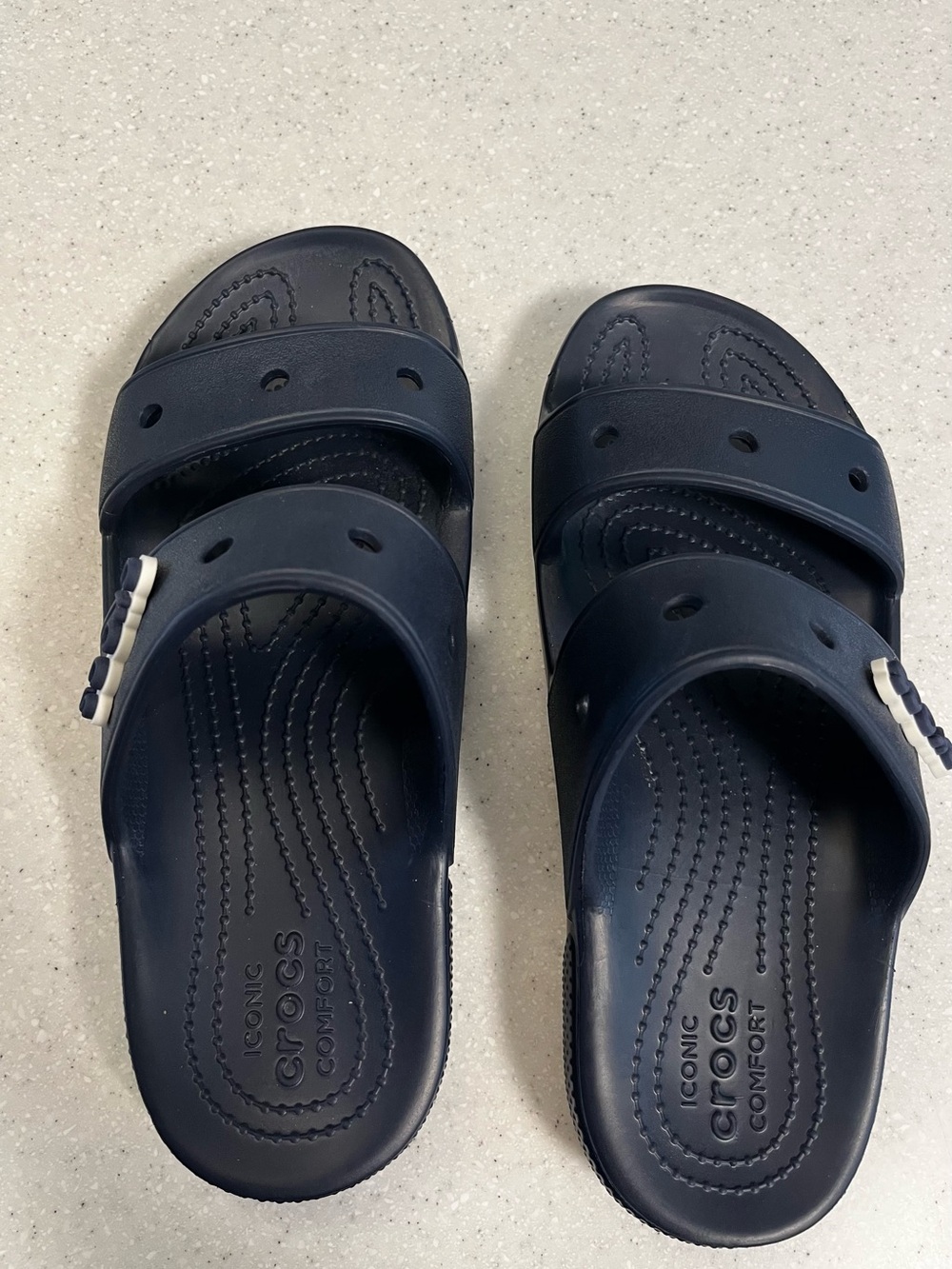 CROCS Navy Double-Strap Slide Sandals
